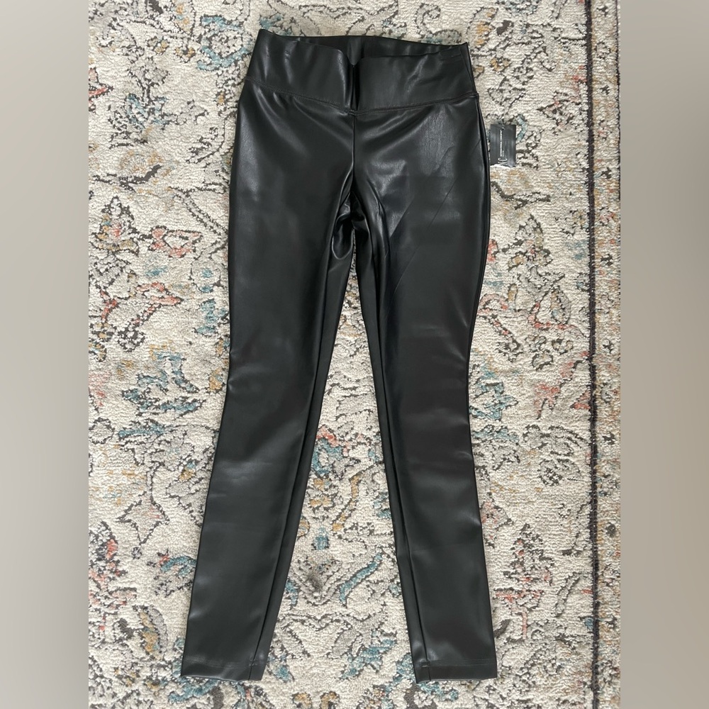 INC International Concepts Black Leather Lggings